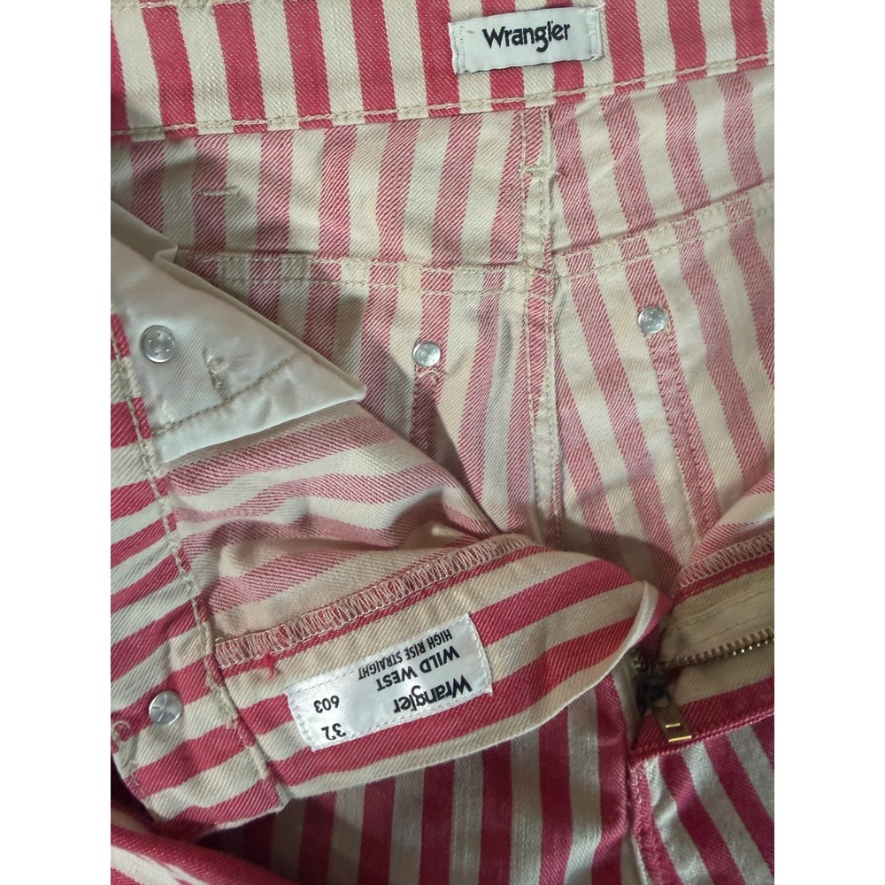 Wrangler Red and White Stripe Straight Leg Jeans - Picture 7 of 7